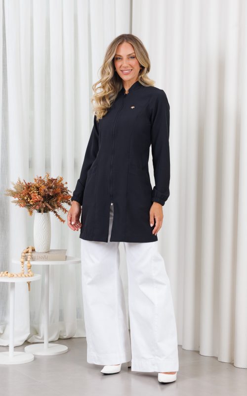 Jaleco-Arizona-Oxfordine-Tecido-Leve-Verao-Preto-Manga-Longa