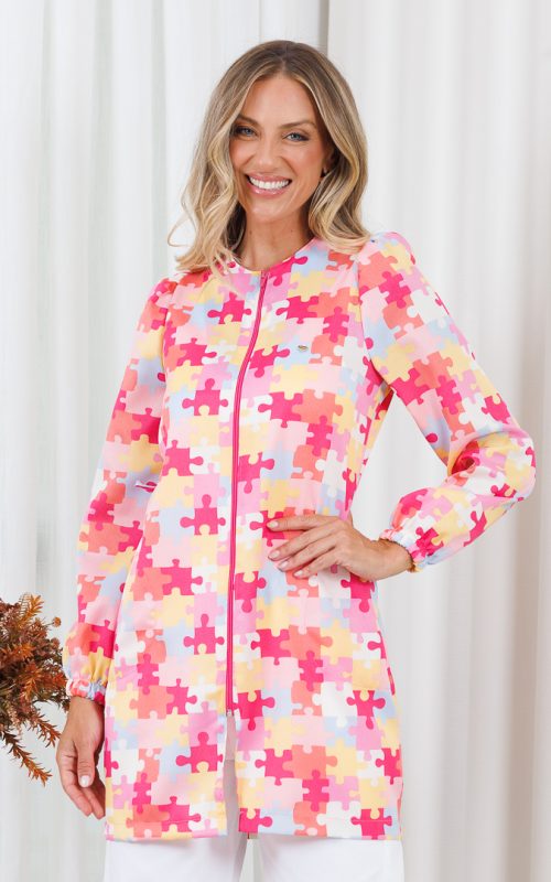 Jaleco-Chic-Estampa-Quebra-Cabeca-Oxford-Tecido-Leve-Verao-Manga-Longa-Manga-Princesa