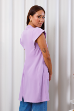 jaleco-manga-curta-lilas-flexivel-confortavel-clinica-medica-estetica-saude-beleza