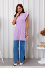 jaleco-manga-curta-lilas-flexivel-confortavel-clinica-medica-estetica-saude-beleza-manicures