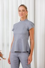 Conjunto-Nanda-Cinza-Tecido-Gabardine-Blusa-Peplum-Gola-Media-Manga-Tulipa