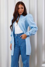 jaleco-azul-gabardine-poliester-feminino-saude-basico-gola-padre-punho-elastico-ziper-destacavel-manga-bufante-universitario-medicina-esteticista-clinica