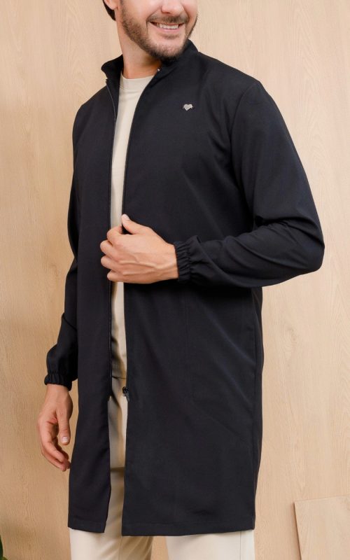 jaleco-preto-oxfordine-poliester-masculino-basico-classico-atemporal-enfermeiros-medicos-homem-saude