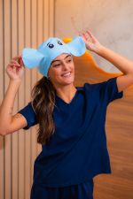 Touca Cirúrgica Unissex Ajustável Gabardine Elefante Azul