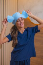 Touca Cirúrgica Unissex Ajustável Gabardine Elefante Azul