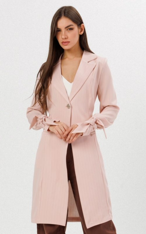 Jaleco Feminino Risca de Giz Alfaiataria Sofia Rosê