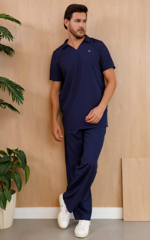 scrub-masculino-azul-marinho-joao-elastano-versatil-manga-curta-calça-profissional-saude-homem