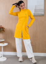 jaleco-feminino-malha-amarelo-funcional-maleavel-confortavel-clinica-estetica-medica-saude-mulher