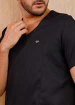 scrub-conjunto-pijama-cirurgico-masculino-luiz-preto-poliester-cagardine-enfermeiro-medico-hospital-clinica-masculino-saude