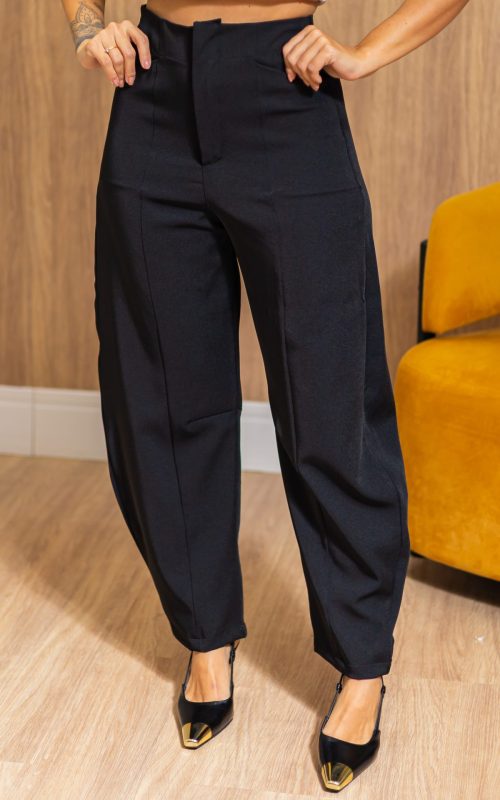 Calça Feminina Elegante Alfaiataria Catarina Preta