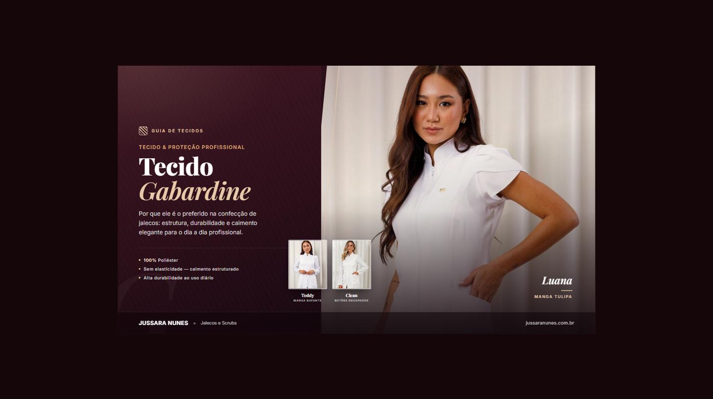 Capa editorial do post sobre tecido Gabardine com os modelos Luana, Teddy e Clean